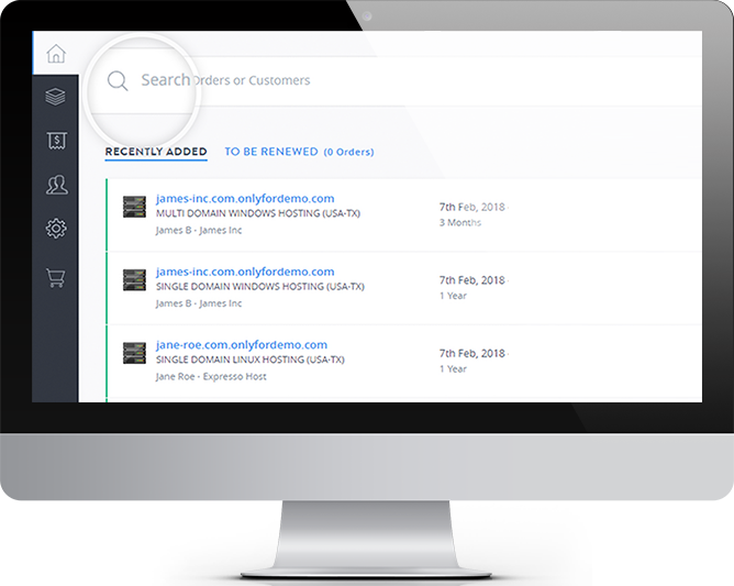 WebPro control panel: orders and customers managed in one panel